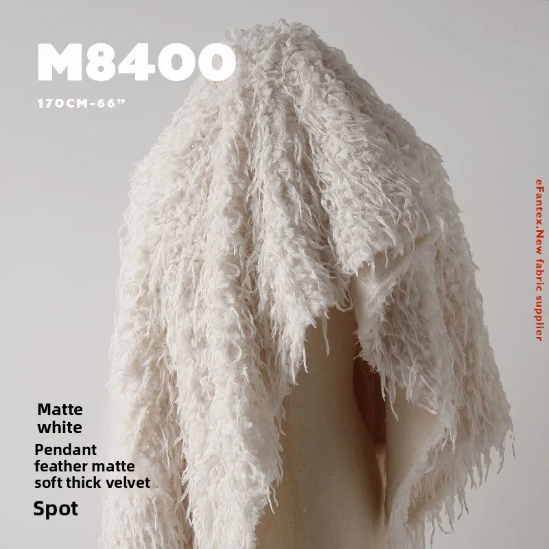 Tassel Fringe Textured Thick Plush Fabric for Coat Jacket Bag Designer Dressmaking DIY Sewing Material Soft Warm Winter