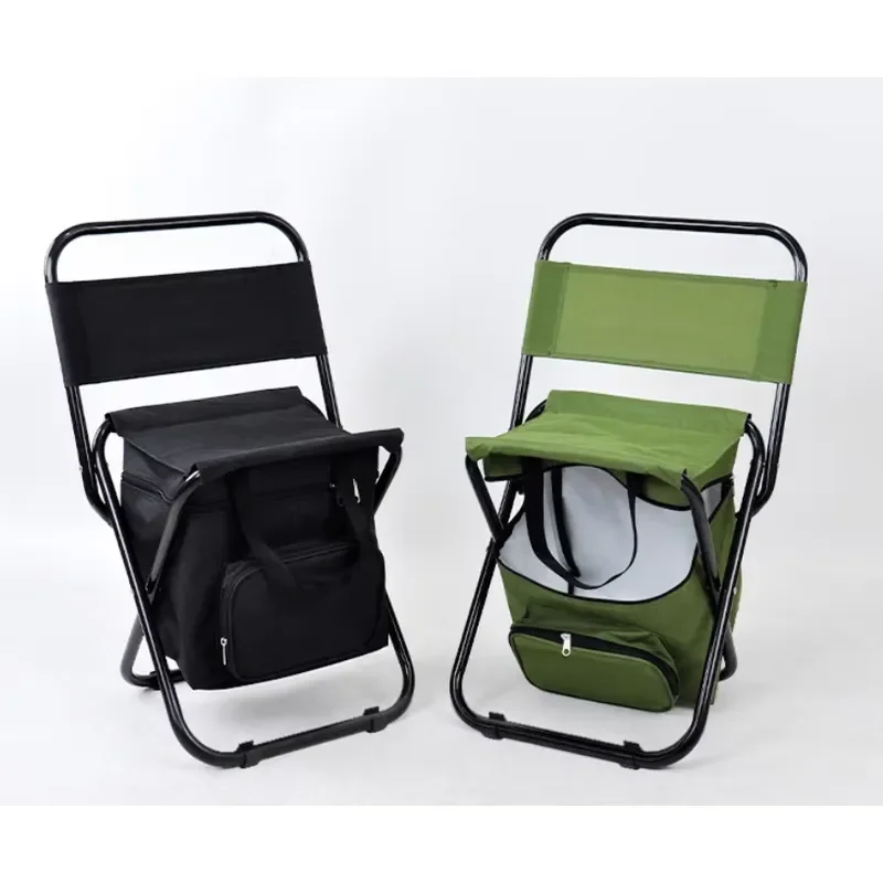 for Oxford Fabric Foldable Camping Fishing Chair with Cooler Bag Durable Eco-Friendly Promotional Customized Wholesale
