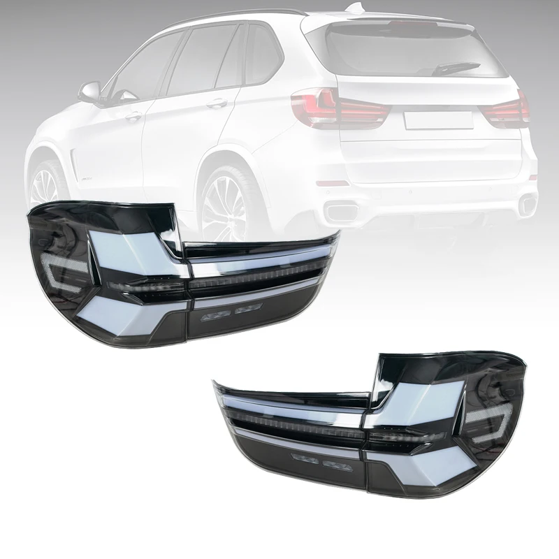 

Левый и правый дымовой задний фонарь для BMW X5 F15 F85 2014-2018 DRL светодиодный задний стоп-сигнал черный свет запасные части для модификаций автомобиля