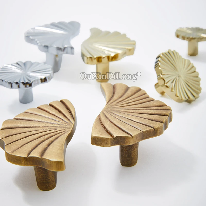 NEW 10PCS/5Pairs Solid Pure Brass Flower Furniture Pulls Knobs Drawer Knobs Cupboard Wardrobe Kitchen TV Wine Cabinet Pull Knobs