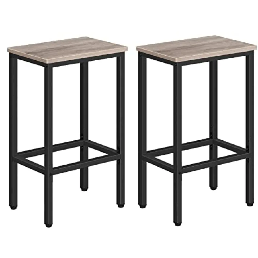 

Bar Stools Set of 2 Bar Chairs Kitchen Breakfast Bar Stools with Footrest 25.8" Dining Stools Rectangular Industrial Bar Chairs