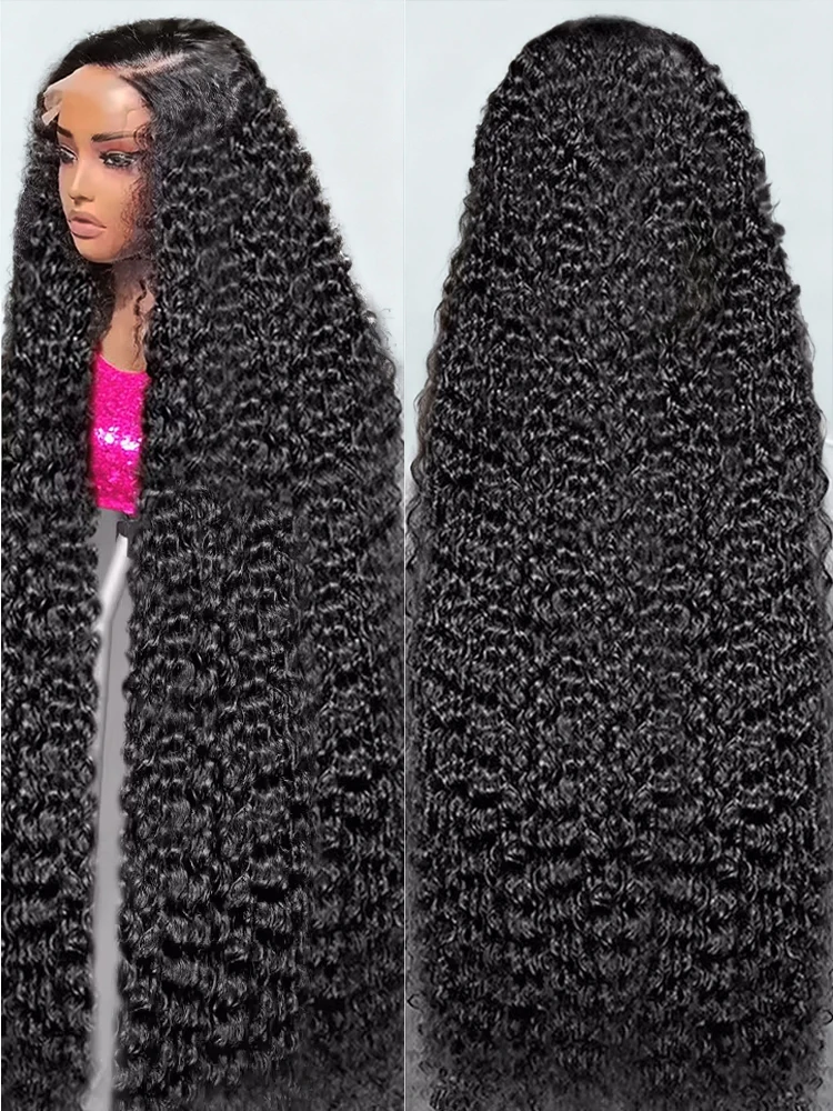 

40 46-дюймовый глубокий волнистый 360 13x6 HD Полный парик фронтальной части шнурка Малайзия Волна воды вьющийся парик фронта шнурка человеческих волос для женщин Плотность 300