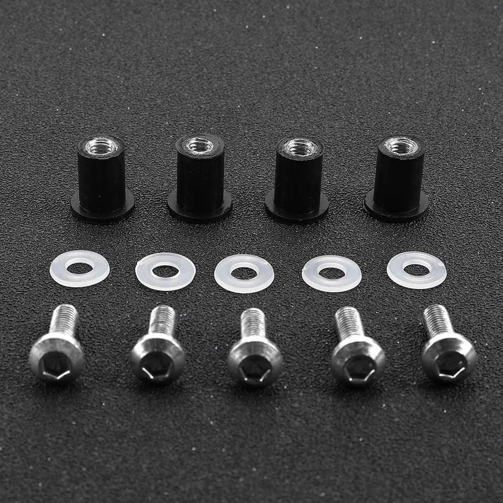 For YAMAHA TDM 850 900 TDR250 XT1200Z/ZE XT660Z Super Tenere Motorcycle 5MM Windshield Rivet Nuts Screws Wind Screen Bolts