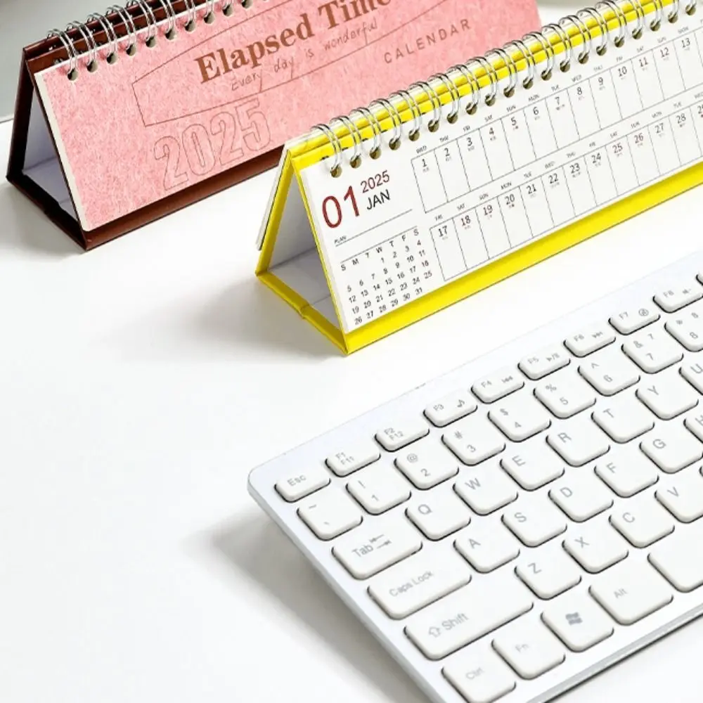 2Pcs Retro Color Cover 2025 Planning Desk Calendar Comprehensive Colorful Mini Desk Calendar Detailed Retro Memo Calendar Home
