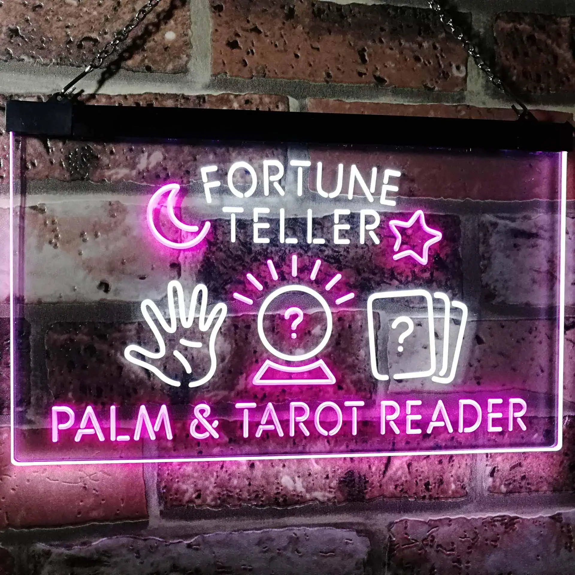 Fortune Teller Palm Tarot Reader Dual Color Led Neon Sign st6-i3118
