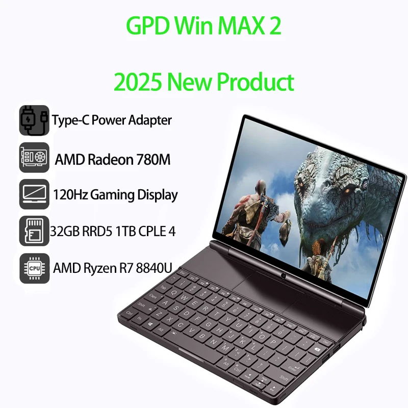 2026 New GPD WIN Max 2 10.1 Inch AMD Ryzen 8840U Windows11 Gaming