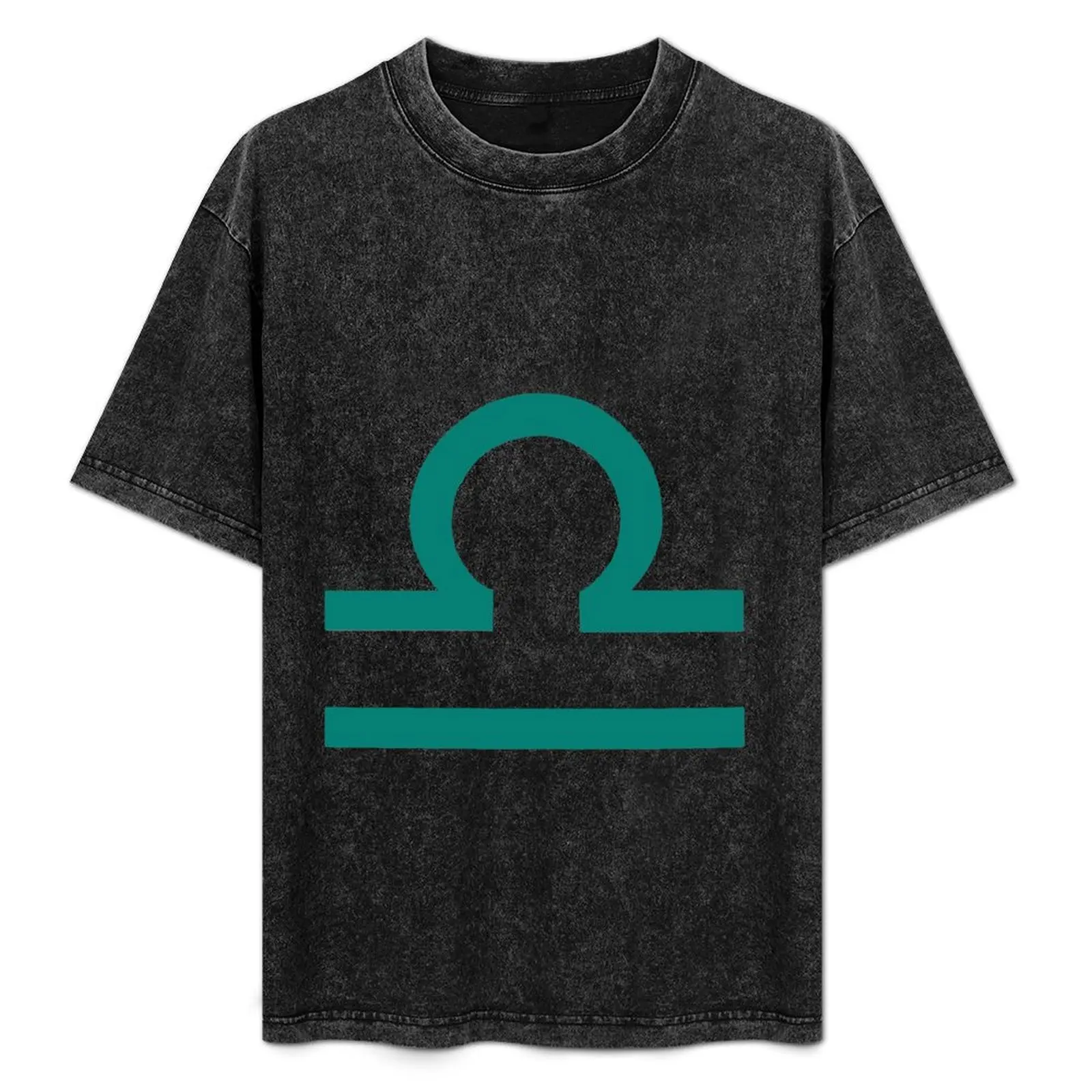 Libra Sign T-Shirt Vintage Print Crew Neck Tee