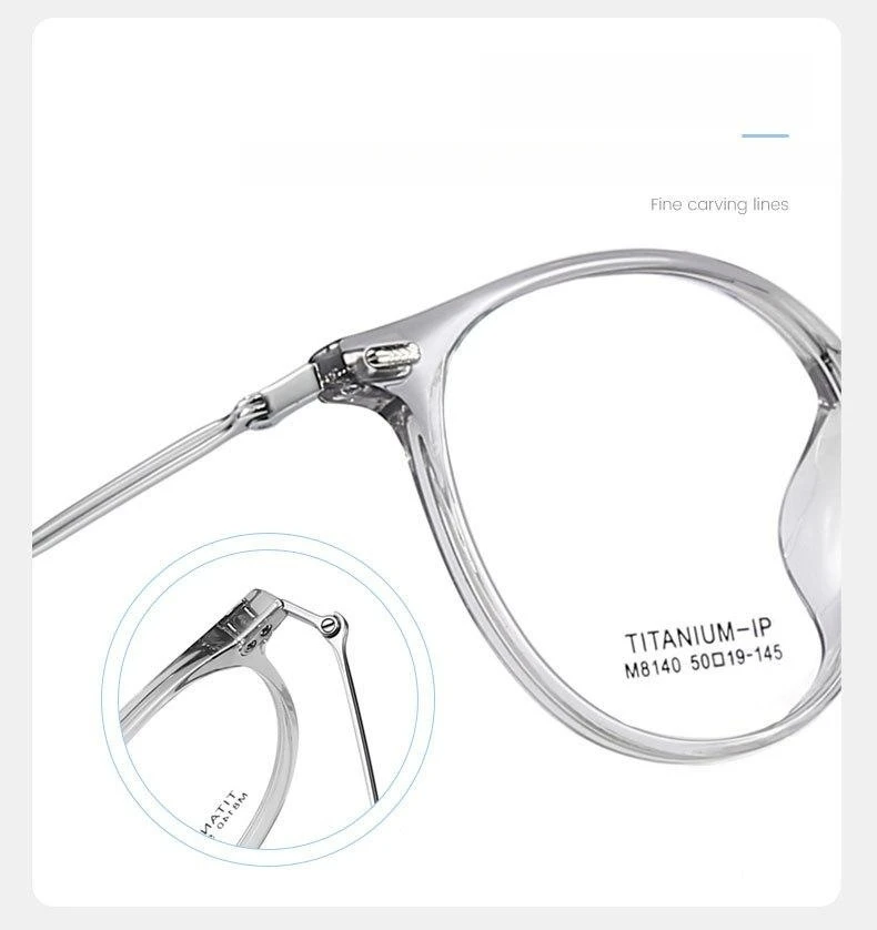 YIMARUILI Mode Ultra-licht Flexible TR90 Brillen Männer Retro Runde Reinem Titan Optische Brillen Rahmen Frauen – Detail 9