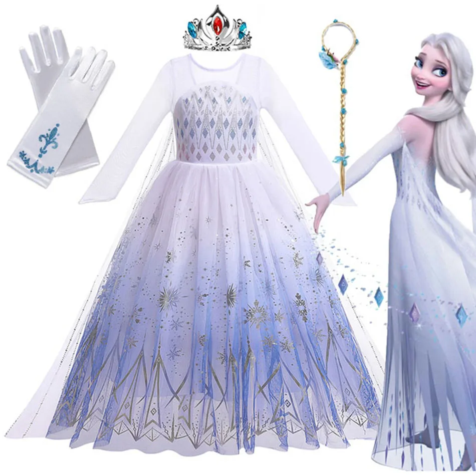 Disney Frozen Costume For Girls Kids Halloween Cosplay Snow Queen Elsa Anna Princess Party Dress Up Fancy Clothing Vestidos Gift