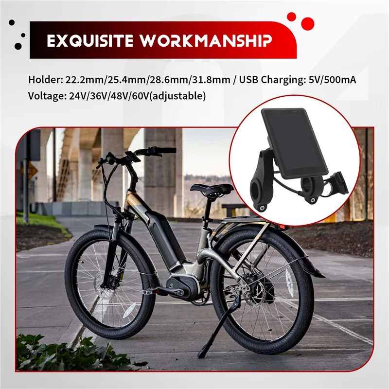 AB47-M7C-2 medidor de pantalla LCD para bicicleta eléctrica 24V 36V 48V 60V E Scooter Panel LCD con USB UART para bicicleta eléctrica de montaña 5PIN Par
