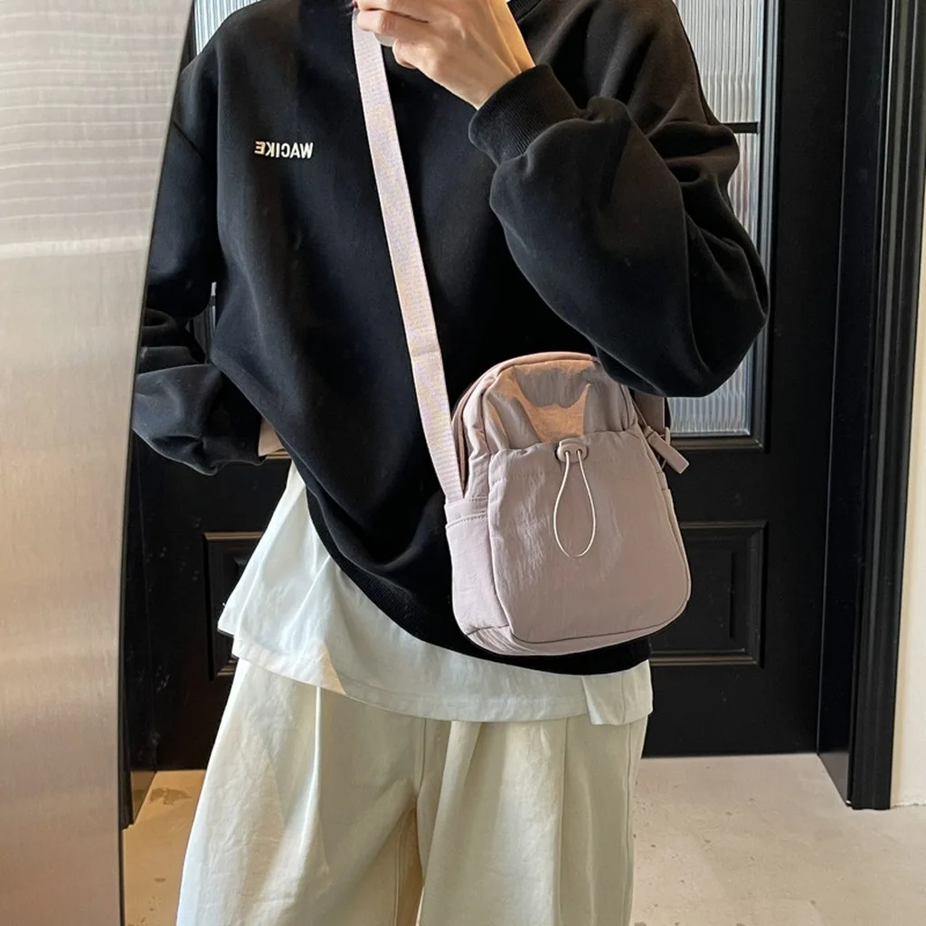 2026 New Mini Artistic Korean Style Mobile Phone Bag Casual Fashion Street Trend Single Shoulder Bag Trendy Crossbody Small Bag
