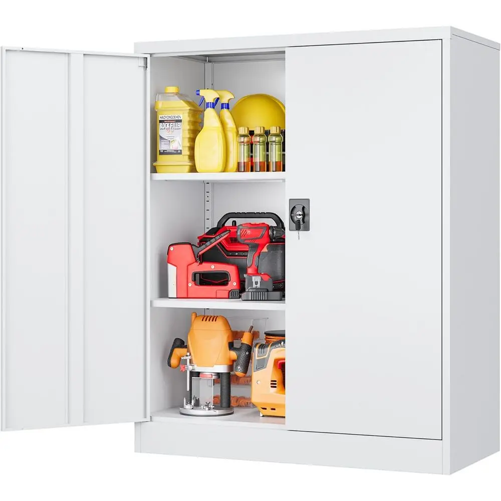 

36 Lockable Metal Storage Cabinet with Shelves for Home, Office, and Garage