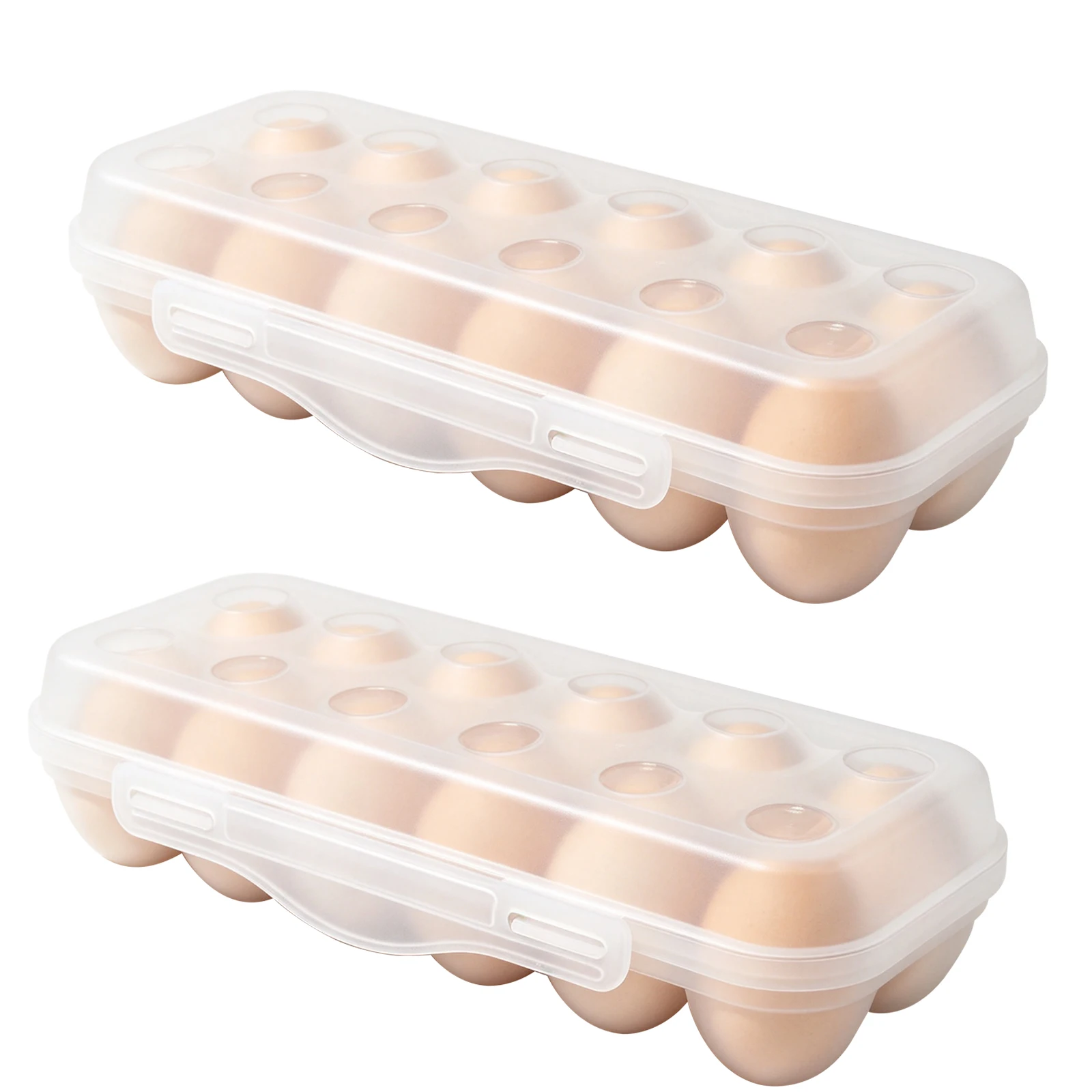 12/18-Grid Egg Storage Box – Lidded Refrigerator Egg Organizer