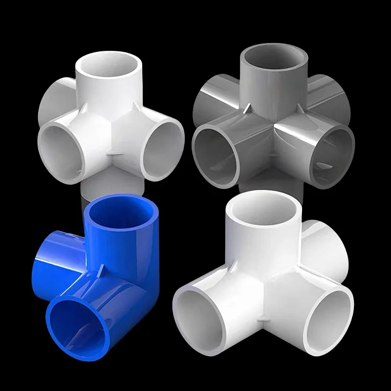 PVC Water Supply Pipe Fittings Coupler I.D 20 25 32 40 50mm 3-Way 4-Way 5-Way 6-Way Three-Dimensional Plastic Accessories 1PC