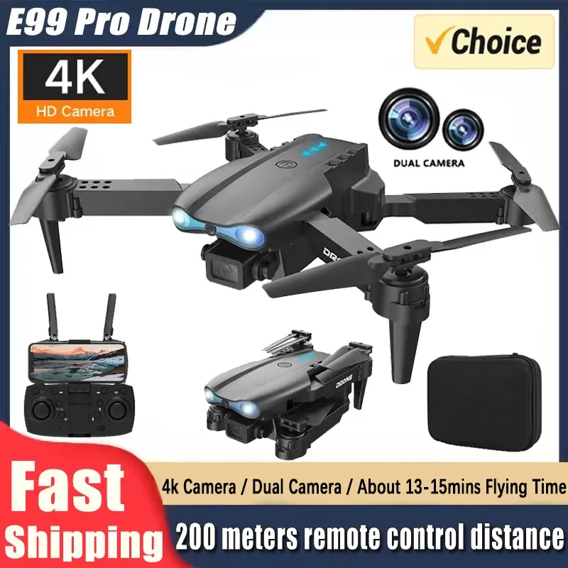 New E99Pro RC Drone 4K Professinal With Wide Angle Dual HD Camera Foldable RC Helicopter 5G WIFI FPV Height Hold Apron Sell