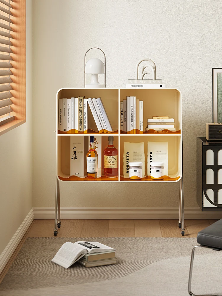 

Acrylic living room sofa side cabinet mobile rack storage cabinet