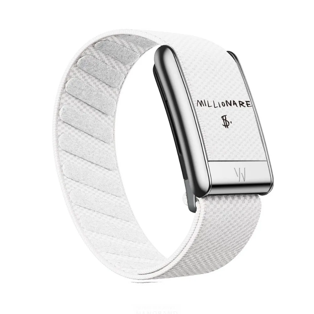 Black White Typography Slogan Nylon Woven Strap For WHOOP 5.0 MG Minimalist Street Style Replacement Fitness Wristband