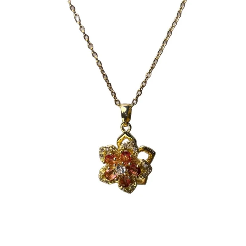 Fashion Trend Unique Design Exquisite Sweet Flower Clavicle Necklace Ladies Senior Jewelry Birthday Party Gift Wholesale