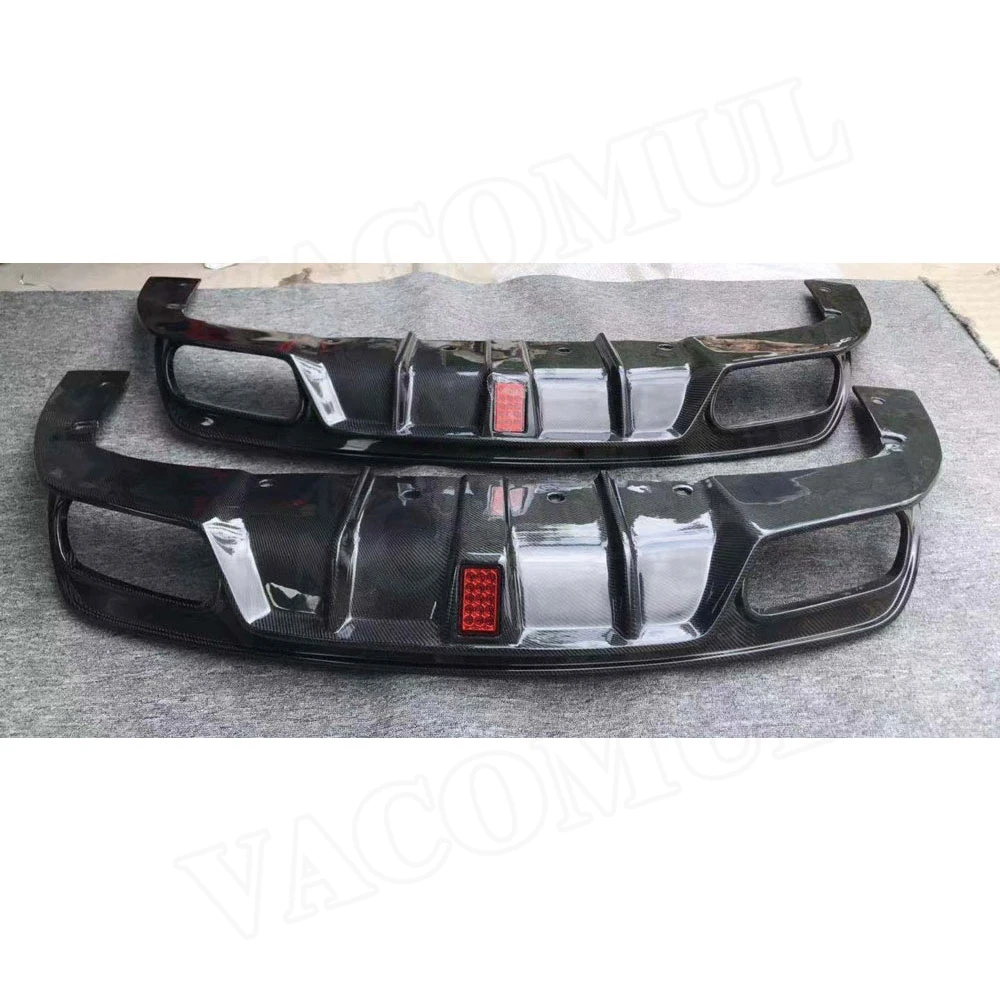 VACOMUL Carbon Fiber Rear Lip Spoiler Diffuser for Benz CLA Class W117 CLA200 CLA250 CLA260 CLA45 2013-2018 With LED Light FRP