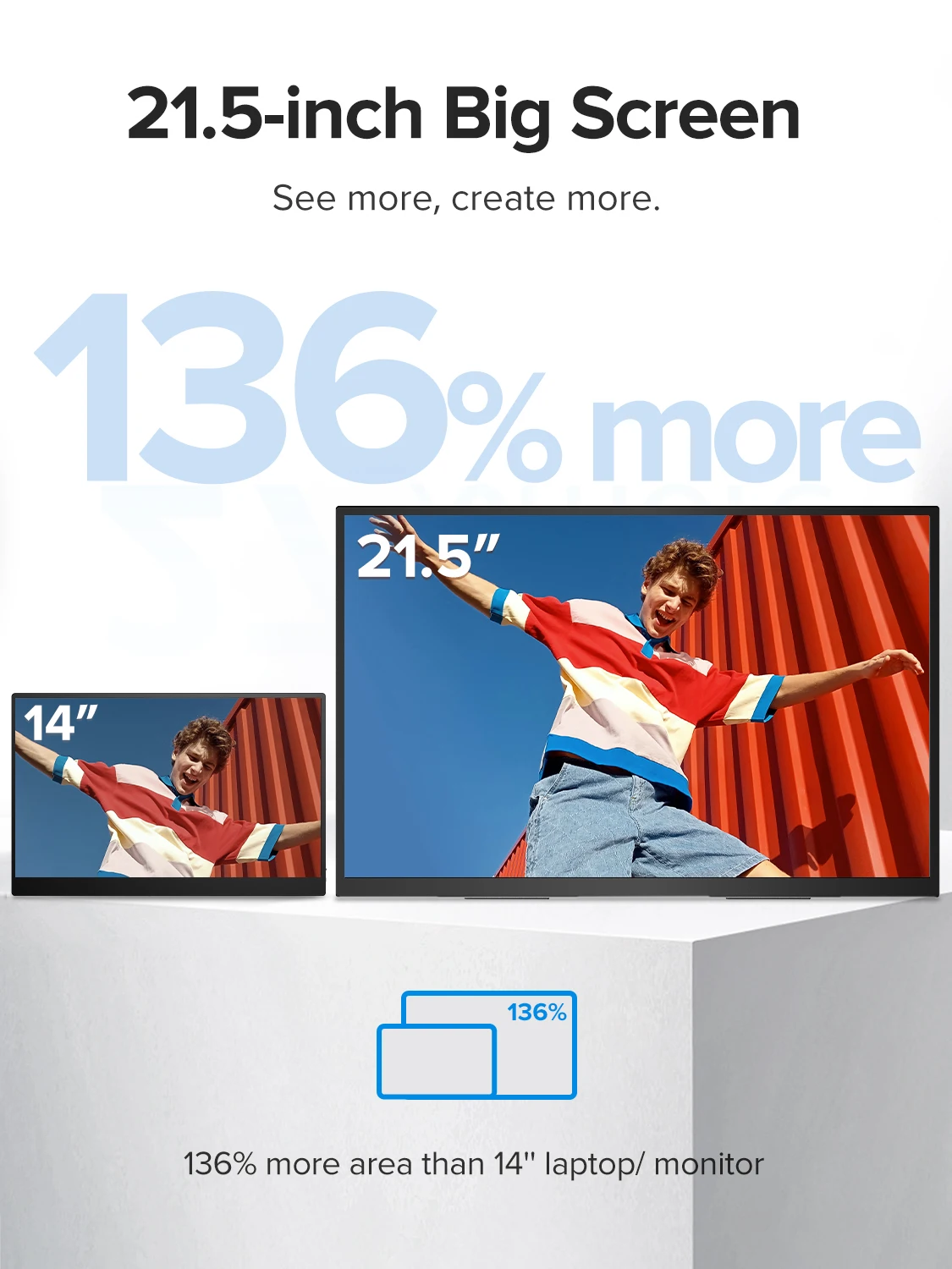 شاشة ألعاب محمولة UPERFECT مقاس 21.5 بوصة تعمل باللمس 120 هرتز بدقة 1080 بكسل مع حامل ومكبر صوت HDMI USB C شاشة خارجية لأجهزة الكمبيوتر المحمول والهاتف والحاسوب Xbox Switch