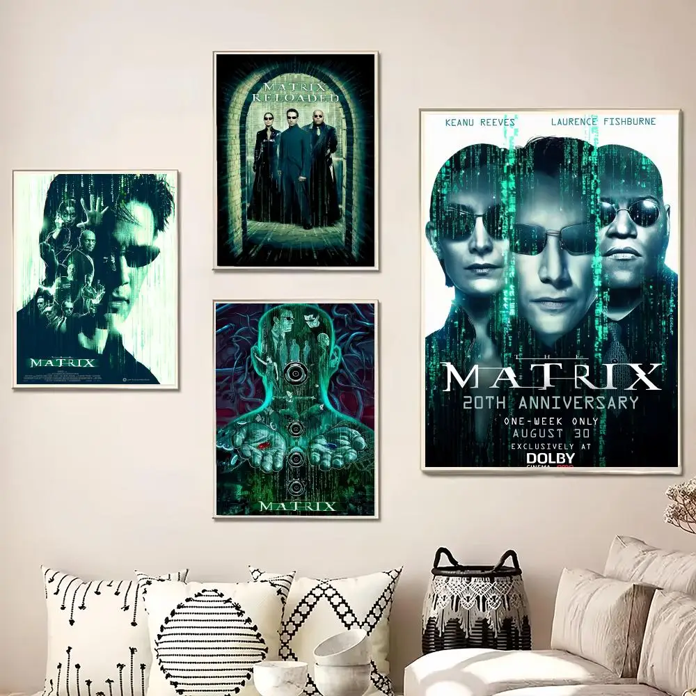 Movie T-The Matrix Painting Calligraphy Canvas Poster Wall Art for Living Room Bedroom Cafe Decor Gift