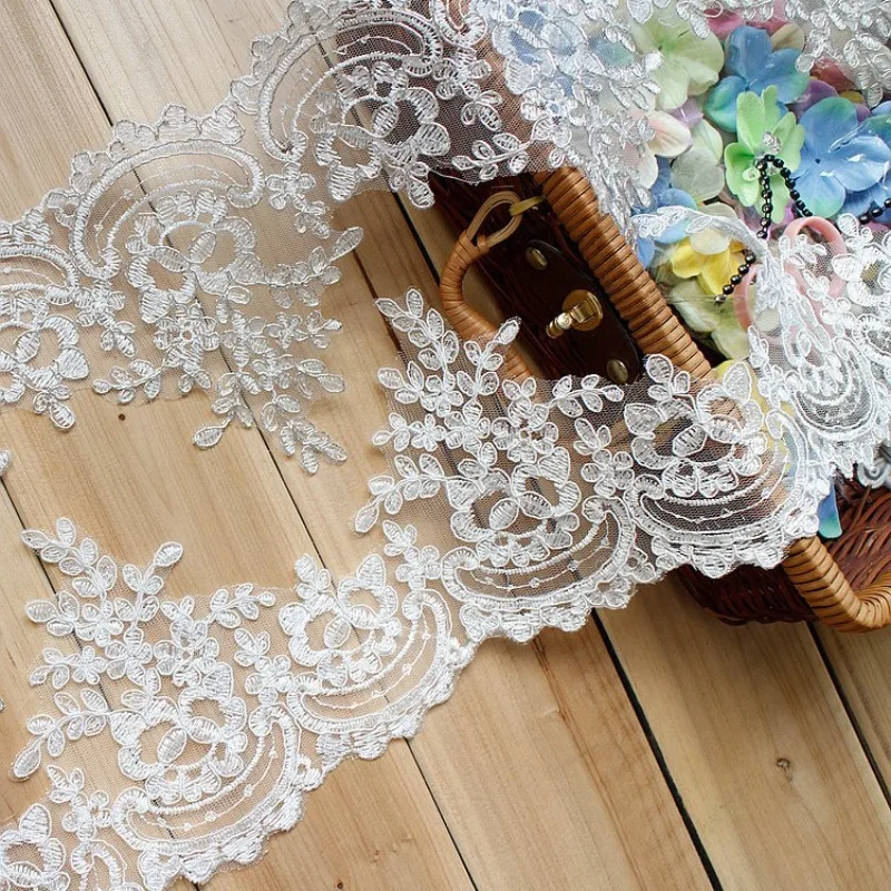 5Yards Ivory Cording Lace Accessories Bridal Handmade DIY Material Wedding Dress Width 15.5CM