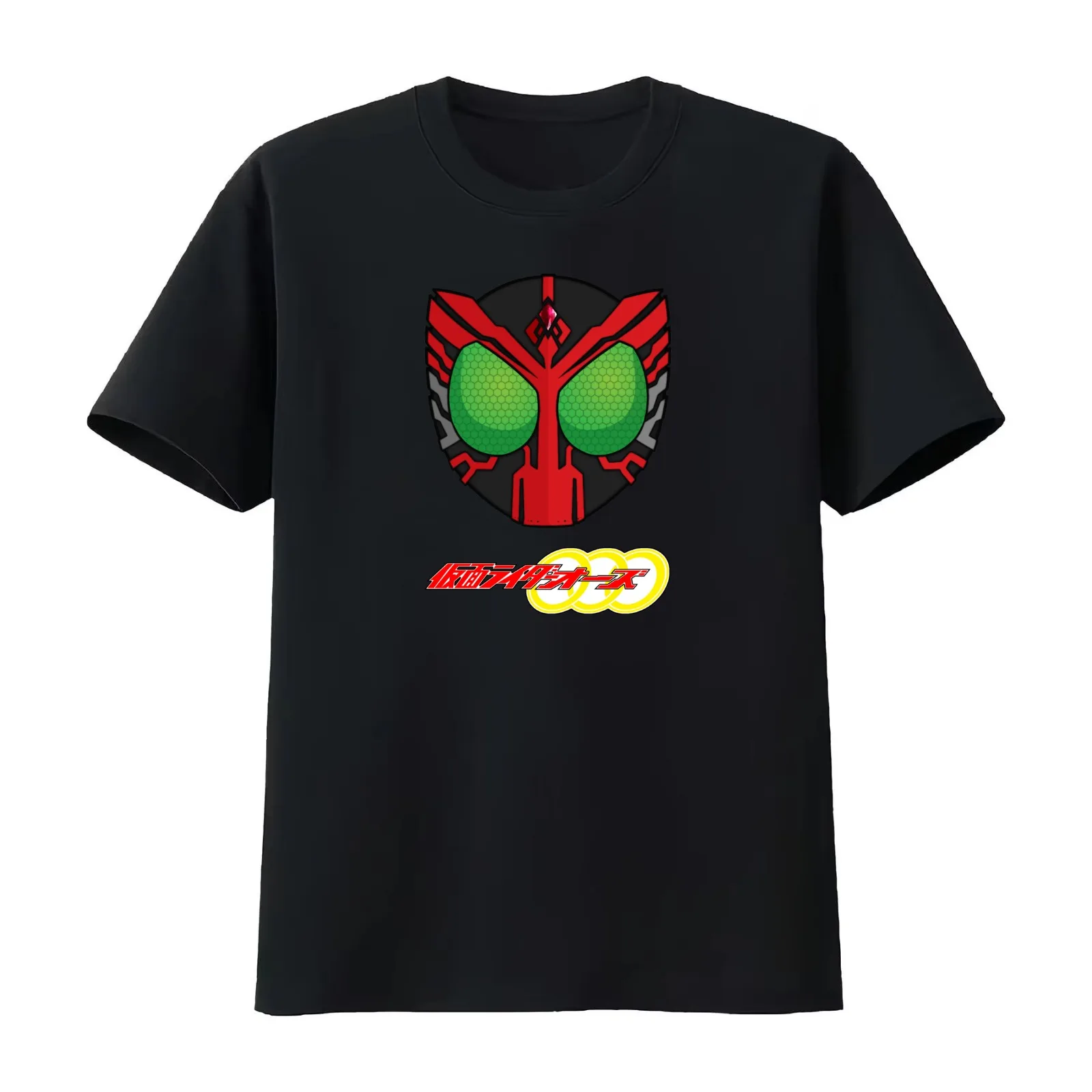 Kamen Rider OOO Head T-Shirt Summer Casual Cotton Tee Oversized Streetwear Tops Vintage Graphic Print Loose Fit Short Sleeve