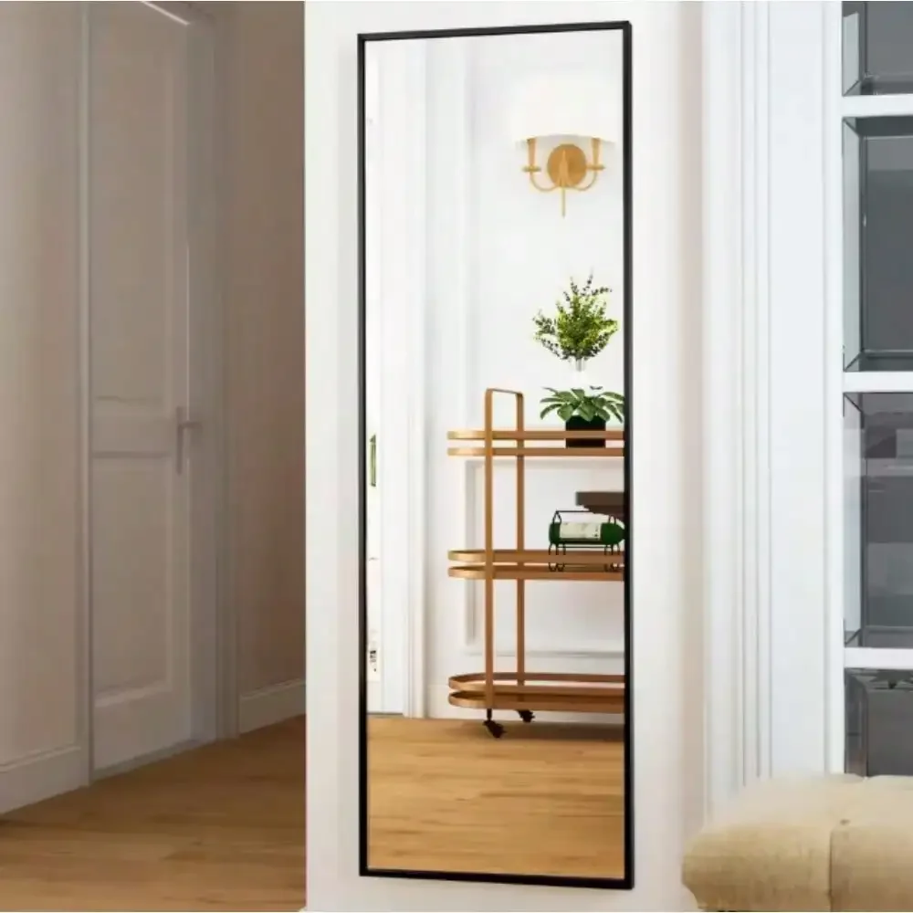 

Modern Rectangular Aluminum Alloy Framed Full Length Mirror Wall Mirror with Simple Metal Frame, Bedroom Vanity, Living Room