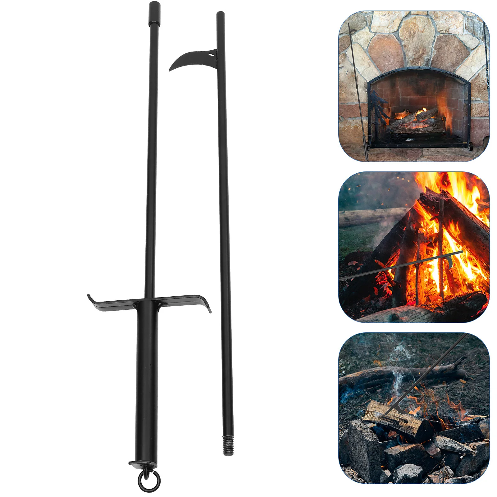 

Sturdy Fire Poker Steel Fire Pit Tool Long Service Life Easy to Use for Camping Family Gatherings Outdoor Activities