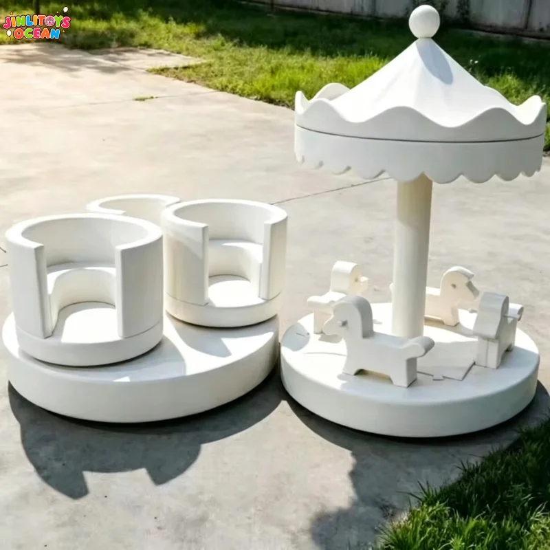 Electric Soft Play Teacup Merry Go Round Spinner Carousel  for Indoor Outdoor Equipment