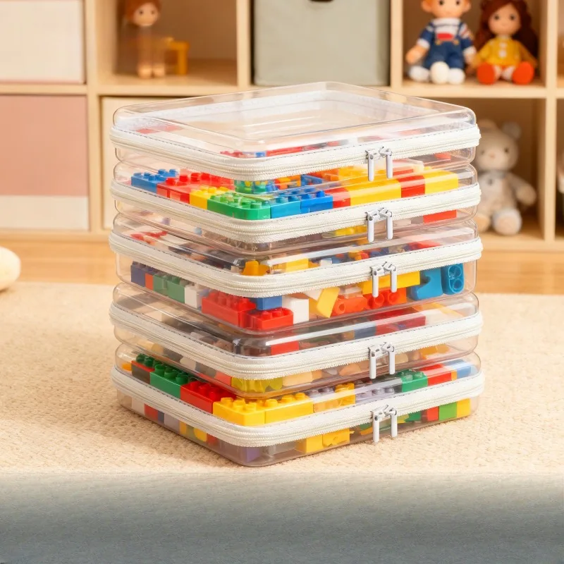 Large Capacity Thick Clear Desktop Organizer, Skincare Cosmetic Separate Box for Small Household Cleaning Accessories