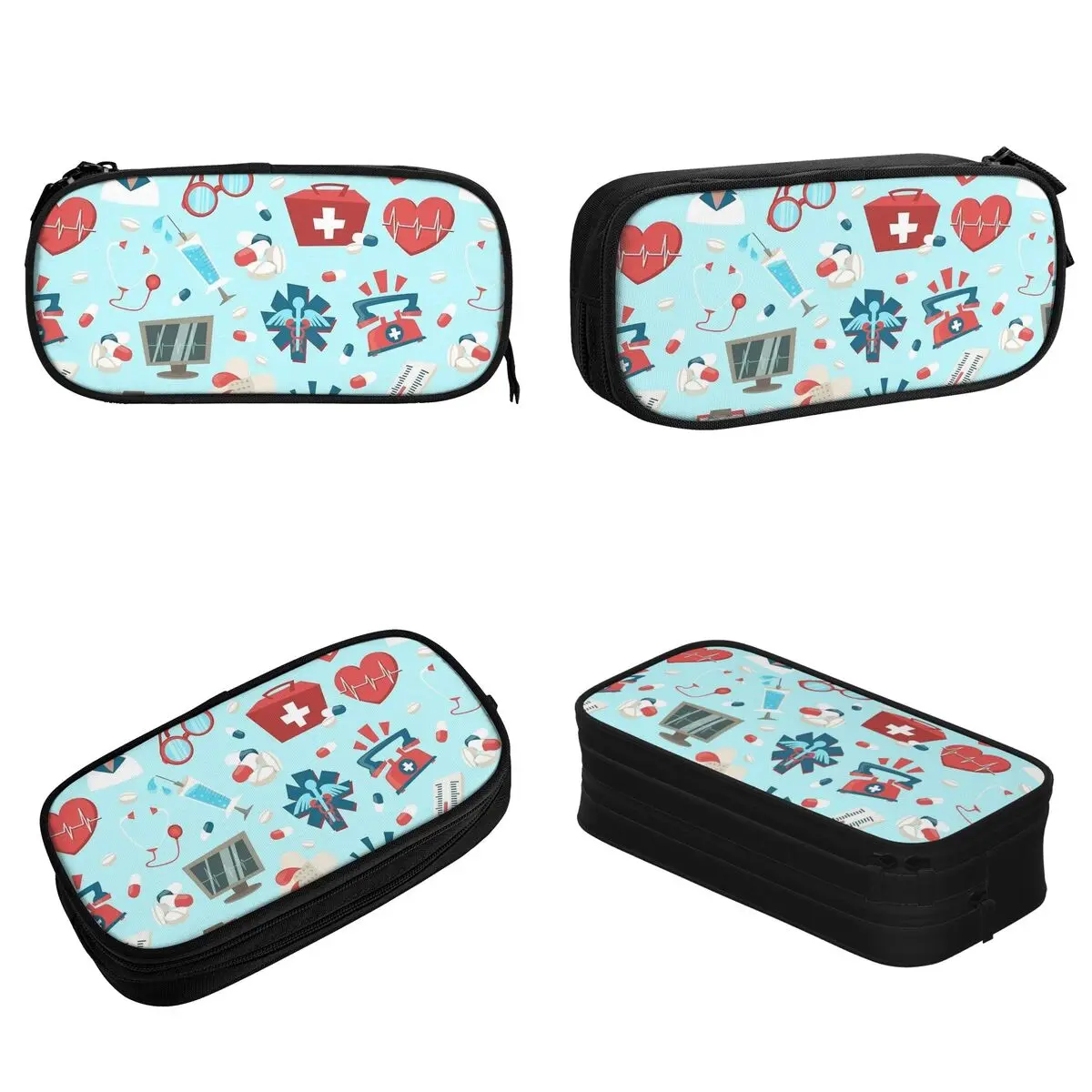 Trousse à crayons de dessin animé pour fille et garçon, outils d'infirmière, boîte à stylos, sac de grande capacité, cadeaux scolaires pour étudiants, papeterie