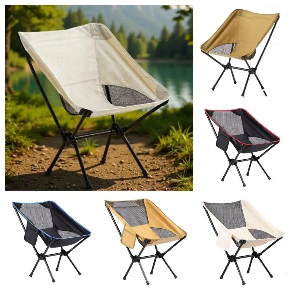 Collapsible Folding Camping Chair Portable Sturdy Outdoor Fishing Stool Wear-resistant with Storage Bag Camping Leisure Chair