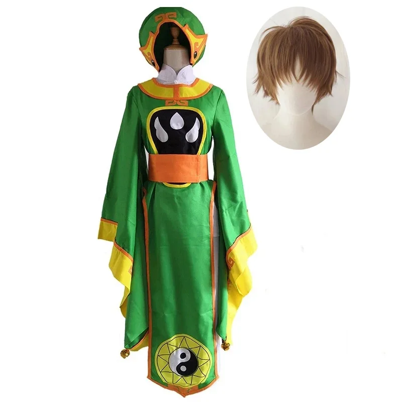 Anime Li Syaoran Costume Cosplay per donna uomo cinese Hanfu Costume Halloween Party Costume Li Syaoran Cosplay parrucca scarpe