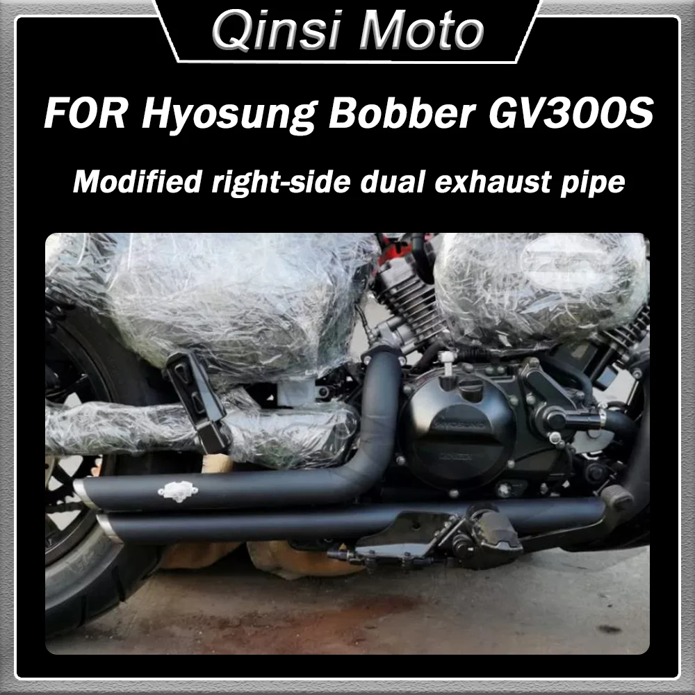 

Modified Right-side Dual VH Exhaust Pipes Produce A Deep Horseshoe-like Sound Paired with A Muffler FOR Hyosung Bobber GV300S