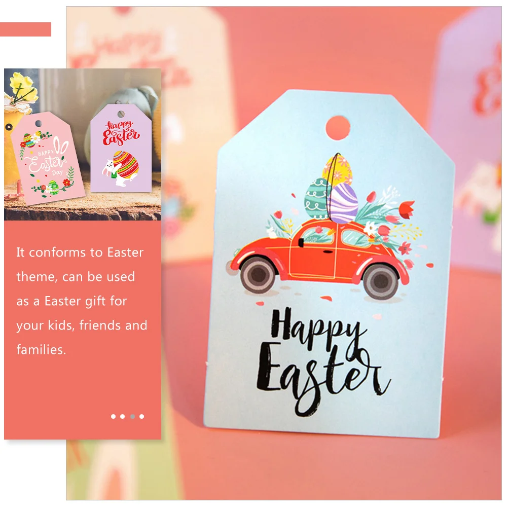 Hanging Tags Mini Roses for Crafts Wedding White Cardboard Easter Gift with Rope Baby