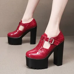 Винтажные туфли-лодочки Мэри Джейнс на платформе, 14 см, маленький размер 32–43, женские трендовые весенние туфли на высоком каблуке 2023 года, модель