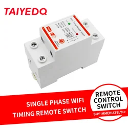 High Definition 63A 220V Single Phase WiFi Timing Remote Control Switch Din Rail Adjustable Voltage Protector Relay