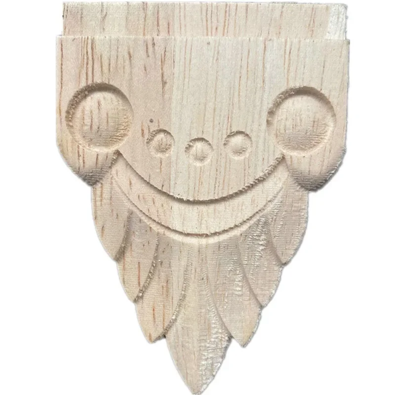 1PC Vintage Unpainted Wood Carved Decal Corner Onlay Applique Frame For Home Furniture Wall Cabinet Door Decor Crafts 7x5x0.8cm