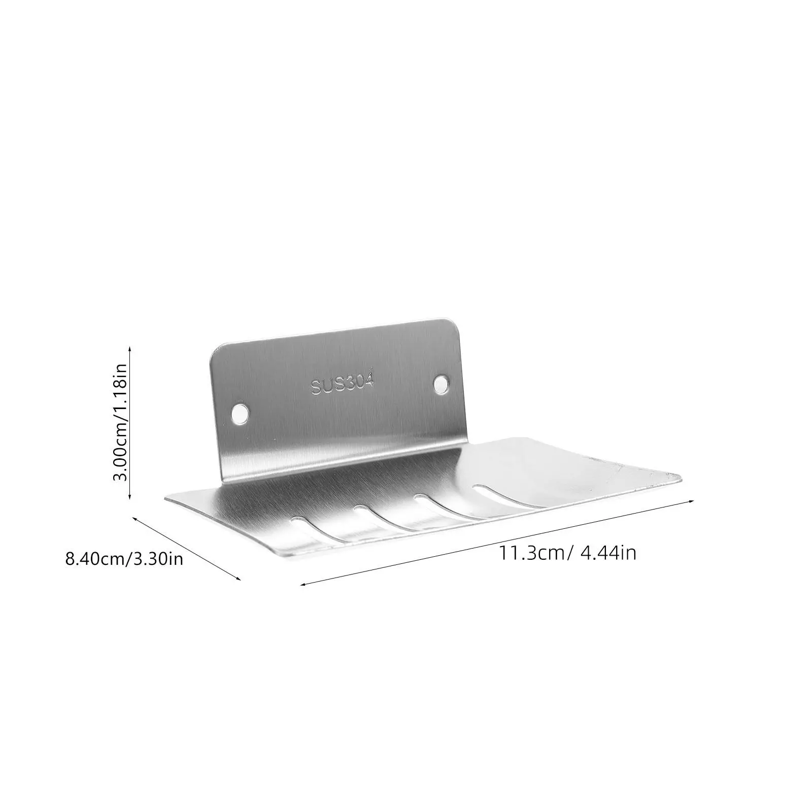 Wall Mount Design For Bathroom Tile Glass Silver Dish Holder Rack Bathroom Holder Small Holes Soap Rack Soap Box