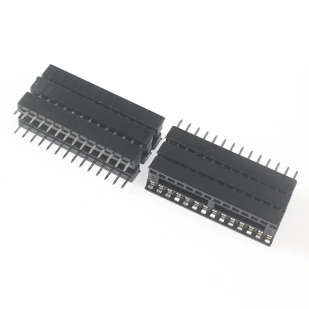 66Pcs/box DIP 6 8 14 16 18 20 24 28 Pin Electronic IC Socket Sample Kit Adapter Soldered Socket Kits 8 Flat Pin IC Connectors