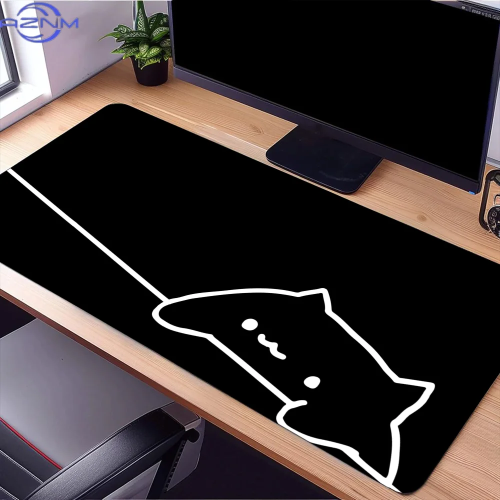 Bongo Cat with Paws in the corner t Mouse Pad Large Desk Mat Keyboard Ergonomic Office Rubber PC Non-slip Anti-fray Home Custom