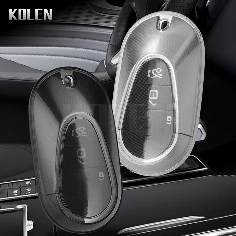 Tampa da chave do carro TPU, Shell Fob para Mercedes Benz 2022 Classe C S W206 W223 S350 C260 C300 S400 S450 S500, Protetor chave Keychain