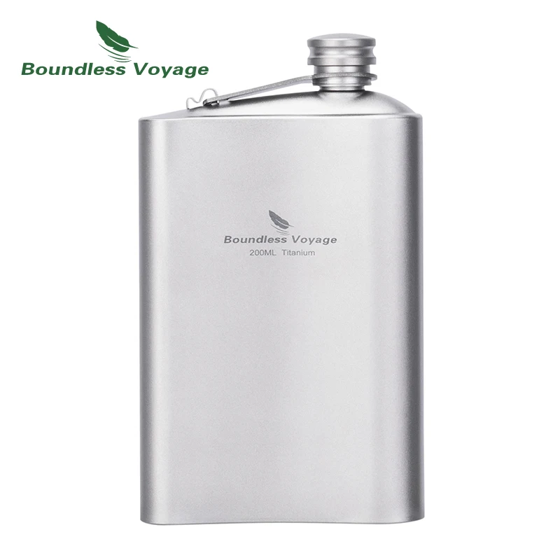 Frasco de titanio Boundless Voyage de 200ml resistente al sabor para whisky, Vodka, vino, equipo de viaje al aire libre, vajilla de Camping Ti3261D