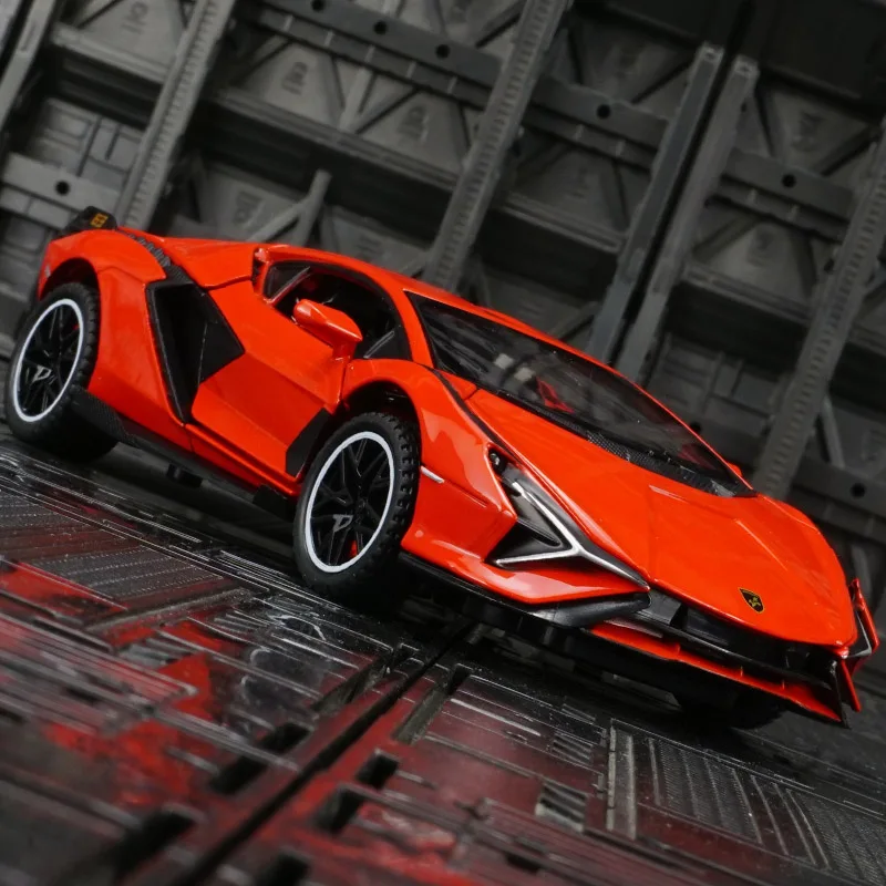 1:32 Lamborghini sian liga modelo de carro ornamentos puxar para trás brinquedo acústico-óptico porta do menino pode ser aberta.