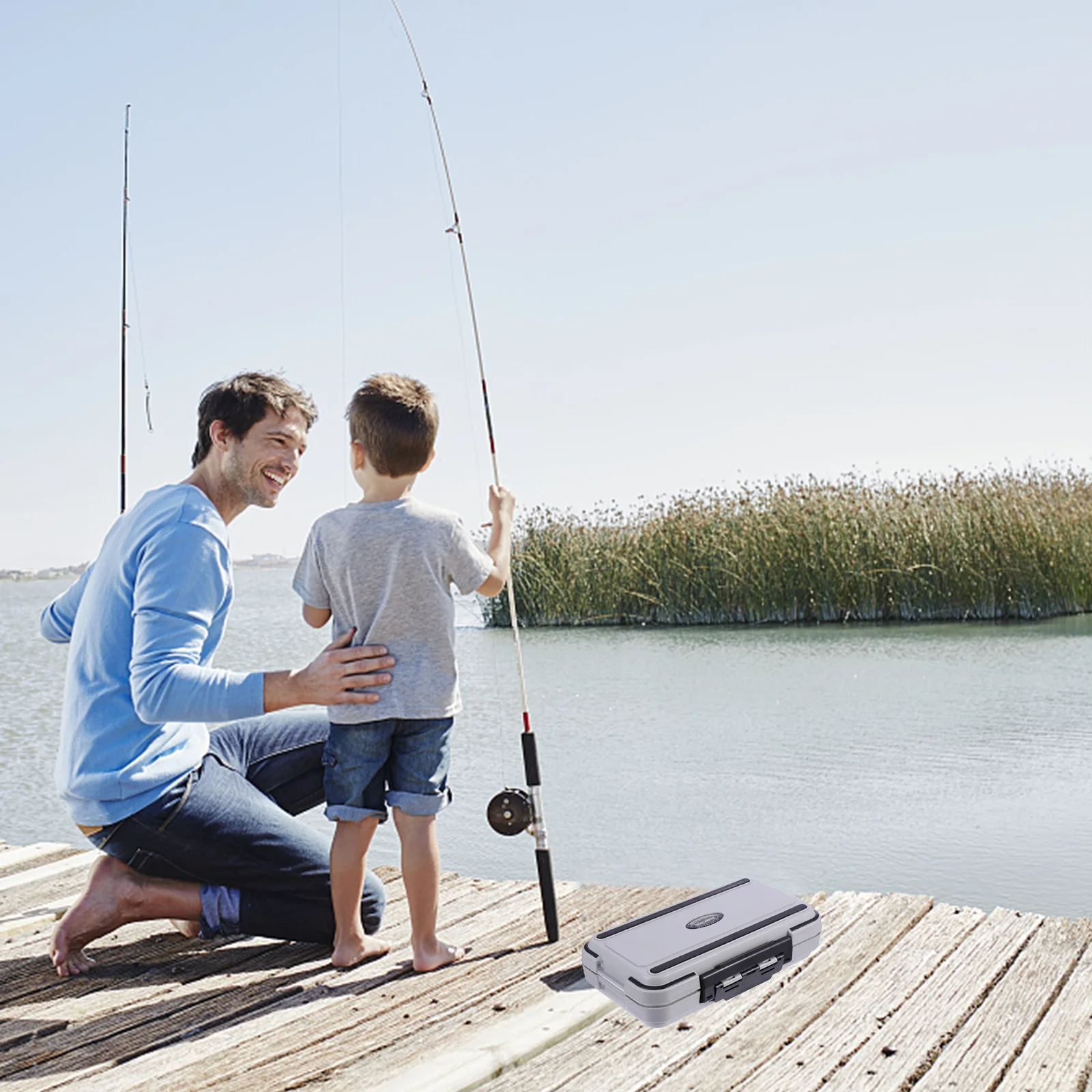 

Large Capacity Waterproof Fishing Gear Storage Box Durable Fishing Tackle Organizer with Clear Lid for Efficient Lure Storage