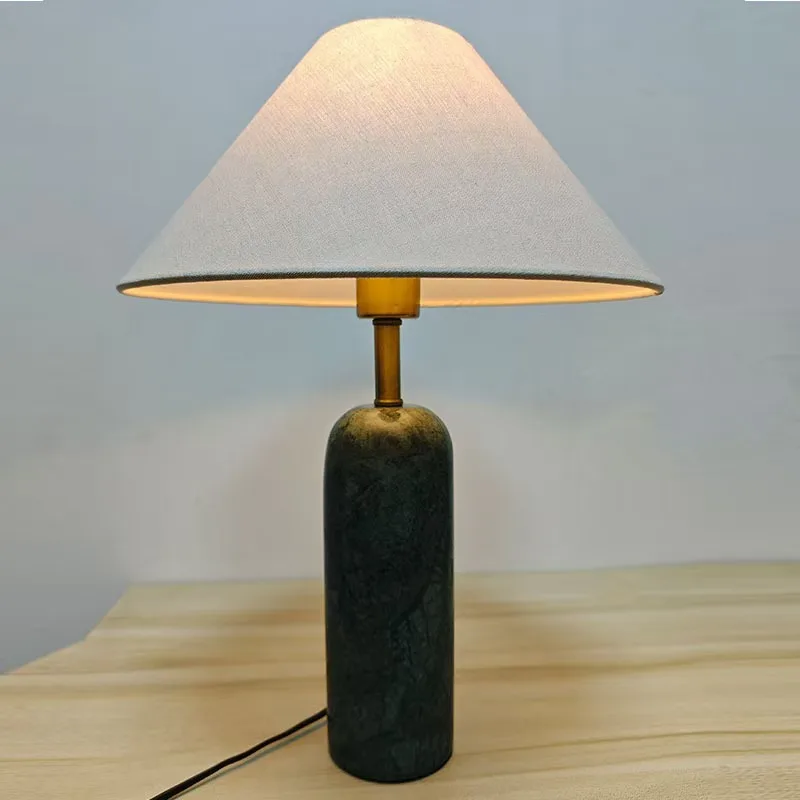 

Cross-border designer bed and breakfast bedroom bedside Japanese style silent wind zen marble hotel retro decorative desk lamp