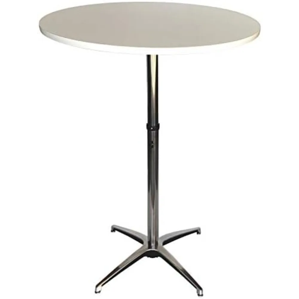 Meja Bar dan Koktail Pameran Dagang (Putih, Diameter 30 Inci)