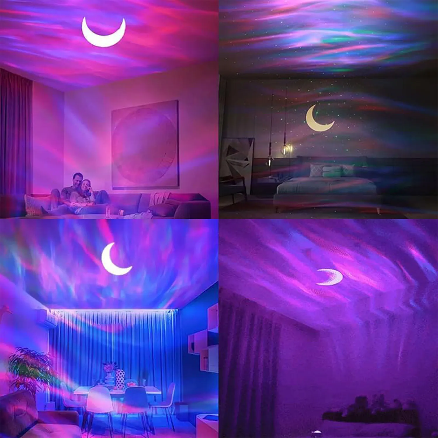 LED Aurora Projector Bluetooth Speaker Ambient Night Light Colorful Starry Sky Galaxy Projection for Bedroom Decoration Kid Gift