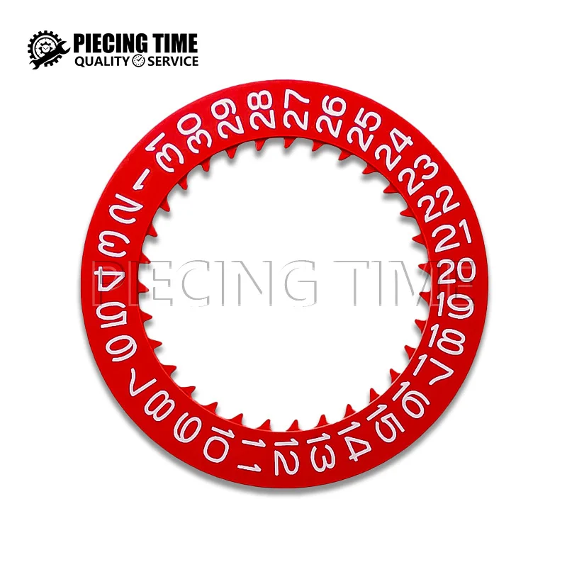 Watch Accessories NH35 NH36 Date Dial Fits NH35 NH34 4R Japan Movement Green Glowing White Numbers On Red and Blue Background